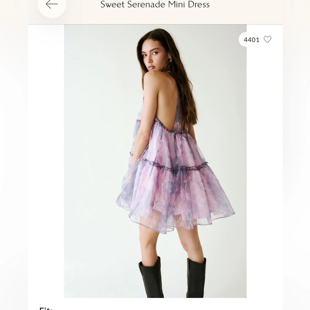 NWT Free People Sweet Serenade Lavender Tiered Halter Mini Dress Small
